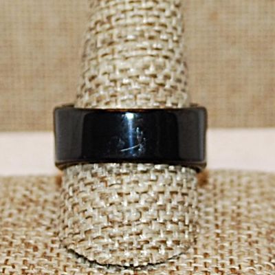 Size 11 All Black No Stones Stainless Steel Ring (16.2g)