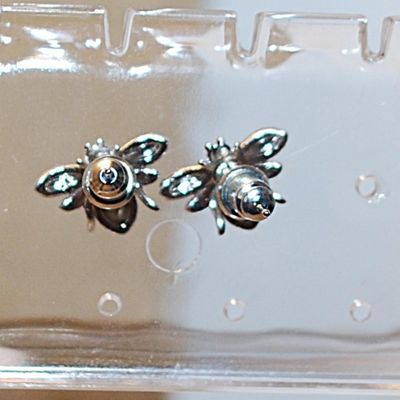 Silver Colored "BUG" Earrings (½" x ½" with a Stud Clasp
