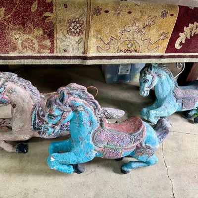 Sale Photo Thumbnail #12: Vintage Papier-Mache Carousel Horses
