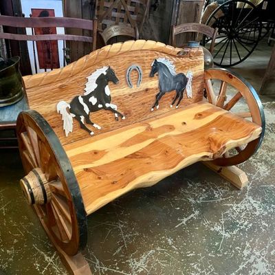 Sale Photo Thumbnail #6: Westen Bench wit Horses