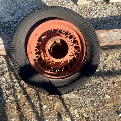 Sale Photo Thumbnail #54: Vintage Truck Wheel