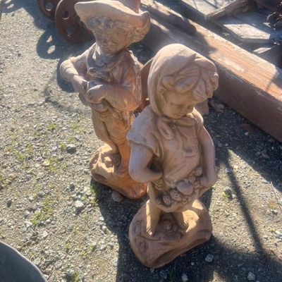 Sale Photo Thumbnail #14: Vintage Concrete Garden Statues