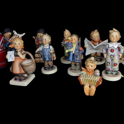 Sale Photo Thumbnail #253: Total of 11 pieces. All were made by Goebel of Germany. Some may or may not have minor flea bites. Measurement of tallest: 6”H. [AG]