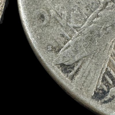 Sale Photo Thumbnail #380: Includes a 1922-S Peace dollar, and a 1923-S Peace dollar. Total of two ungraded coins. The silver content is 90%. [PM]