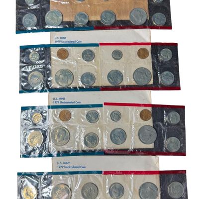 Sale Photo Thumbnail #414: Includes four 1979 Philadelphia and Denver Mint sets. [PM]