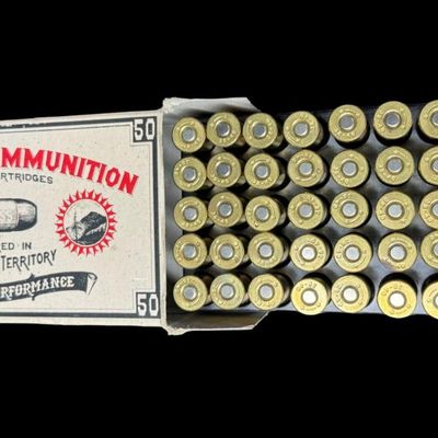Sale Photo Thumbnail #469: Includes one box of 50 rounds of 38-40 caliber, 180 grain ammunition. **NO SHIPPING ON AMMUNITION.**. [LG]