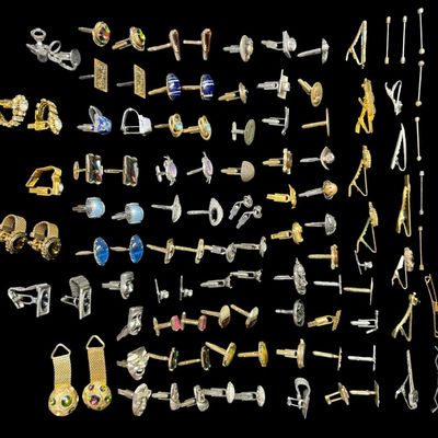 Sale Photo Thumbnail #488: Includes cufflinks, tie bars, and more. Total of 100+ pieces. [PM]