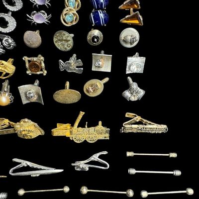 Sale Photo Thumbnail #491: Includes cufflinks, tie bars, and more. Total of 100+ pieces. [PM]