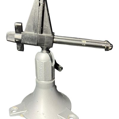 Sale Photo Thumbnail #515: Includes a PanaVise Junior Model 201 adjustable vise, and an articulated vacuum base vise with suction. Both pieces are believed to be constructed of cast aluminum. Includes accessories. Measurement of tallest: 6.5”H. [RS]