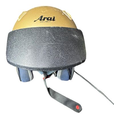 Sale Photo Thumbnail #557: Includes a pair of LS2 helmets, and an Arai helmet with built-in communication/microphone. The LS2 helmets include dust covers. The LS2 helmets are sizes Small and XXXL. The Arai helmet is a size Large. Not tested. [AG]