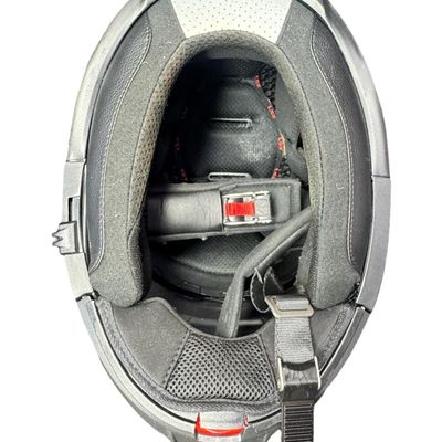 Sale Photo Thumbnail #556: Includes a pair of LS2 helmets, and an Arai helmet with built-in communication/microphone. The LS2 helmets include dust covers. The LS2 helmets are sizes Small and XXXL. The Arai helmet is a size Large. Not tested. [AG]