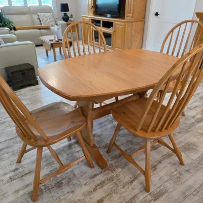Small Trestle table 49"-79", 39.25d x 29h (2-15" leaves)