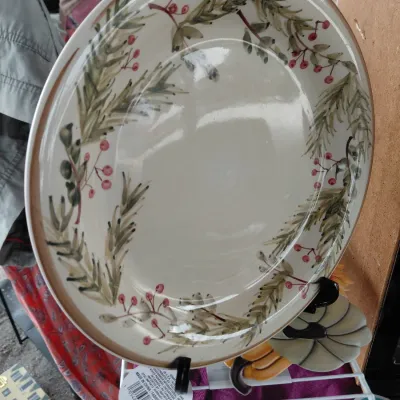 Stoneware Decorative Vintage Christmas Plate