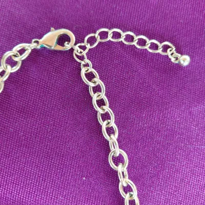 Collar Length Gold Vintage Necklace Enamel Links