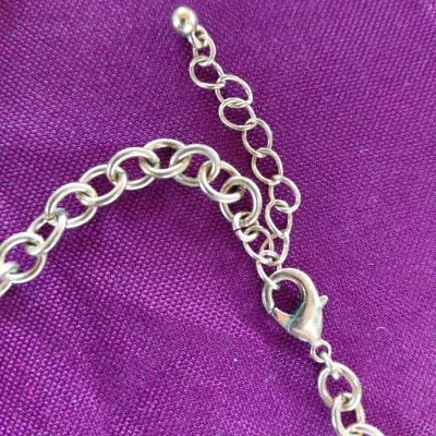Collar Length Gold Vintage Necklace Enamel Links