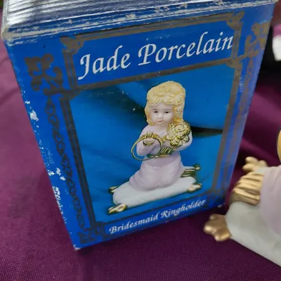 Porcelain Bride's Ring Holder New. Ring to Illustrate