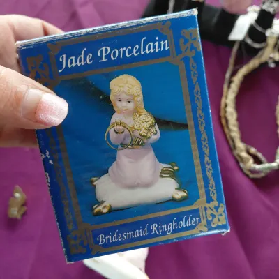 Porcelain Bride's Ring Holder New. Ring to Illustrate