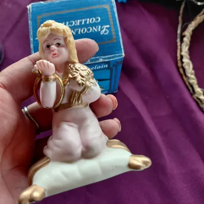 Porcelain Bride's Ring Holder New. Ring to Illustrate