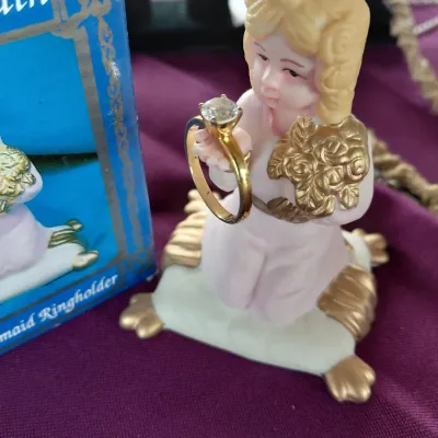 Porcelain Bride's Ring Holder New. Ring to Illustrate