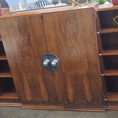 Mid-Century Modern Walnut Credenza with Chrome Hardware