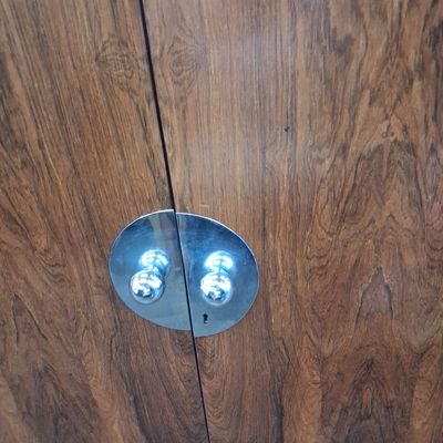 Mid-Century Modern Walnut Credenza with Chrome Hardware