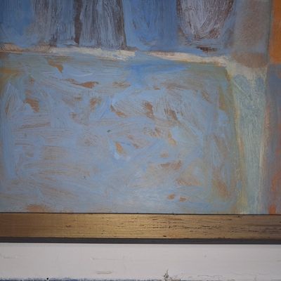 Mid Century Abstract Oil Painting by Helen Critchett