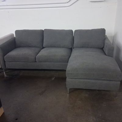 Modern Grey Sectional Sofa with Chaise 7'4"x4'11"