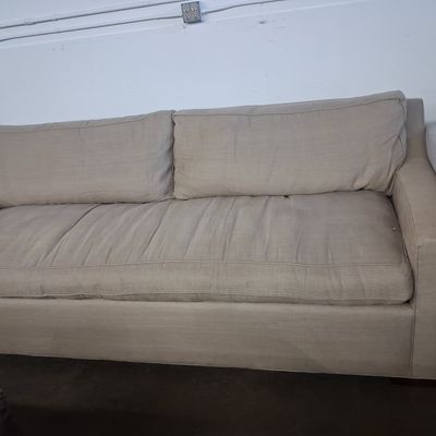 Beige Upholstered Track Arm Sofa - Restoration Hardware 7'6"x3'8"