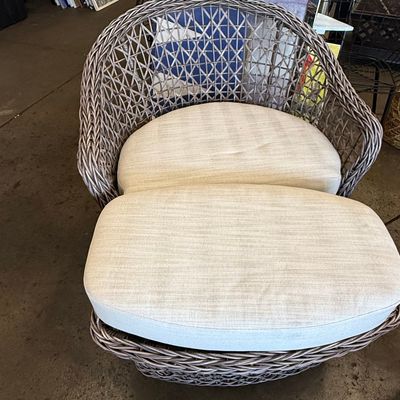 Sale Photo Thumbnail #115: Woven Barrel Lounge Chair and Ottoman Set