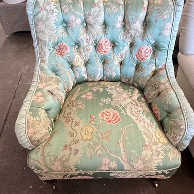 Sale Photo Thumbnail #148: Vintage Louis XV Style Floral Bergère Armchair
