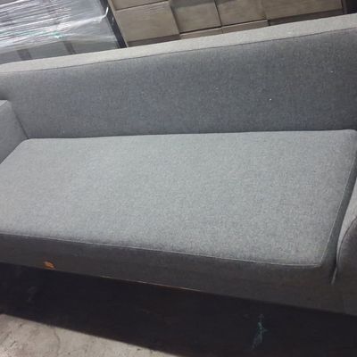 Sale Photo Thumbnail #159: Contemporary Gray Fabric Sofa with Chrome Legs 3'x7'