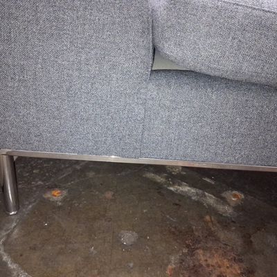 Sale Photo Thumbnail #160: Contemporary Gray Fabric Sofa with Chrome Legs 3'x7'