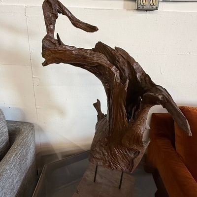 Sale Photo Thumbnail #170: Large Teak Root Sculpture on Metal Stand
