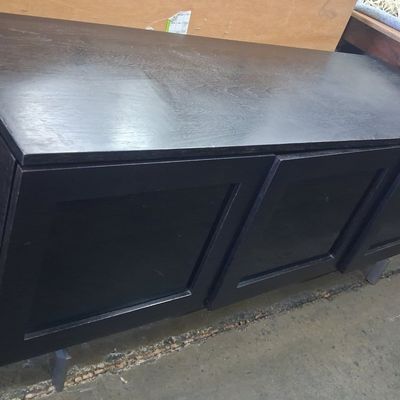 Sale Photo Thumbnail #196: Modern Three-Door Black Media Console 5'3"x1'10"