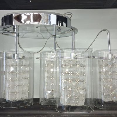 Sale Photo Thumbnail #216: Artika Crystal Cube 4-Light LED Pendant Light in Chrome
