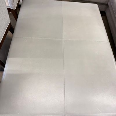 Sale Photo Thumbnail #223: Modern Grey Faux Leather Square Ottoman