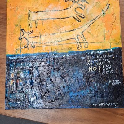 Sale Photo Thumbnail #266: Devora Weinapple Mixed Media Art - "Renegade Canyon Petroglyph"