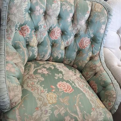 Sale Photo Thumbnail #318: French Louis XV Style Bergère Armchair with Floral Upholstery
