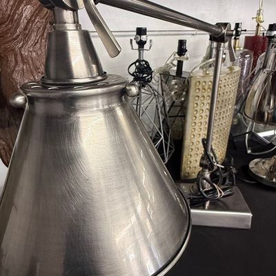 Sale Photo Thumbnail #327: Industrial Style Brushed Nickel Adjustable Task Lamp
