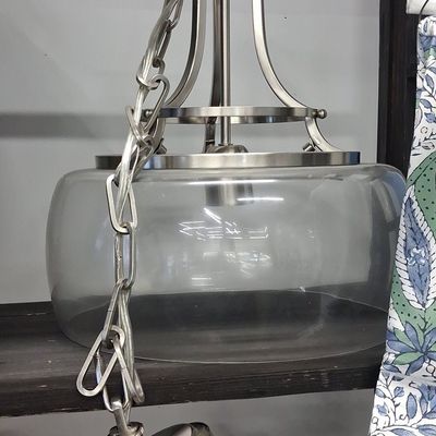 Sale Photo Thumbnail #343: Brushed Nickel Clear Glass Dome Pendant Light