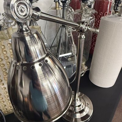 Sale Photo Thumbnail #351: Industrial Style Brushed Nickel Articulated Desk Lamp