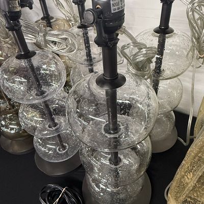 Sale Photo Thumbnail #353: Stacked Bubble Glass Table Lamp, Set of Two