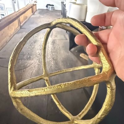 Sale Photo Thumbnail #397: Gold Metal Armillary Sphere Sculpture