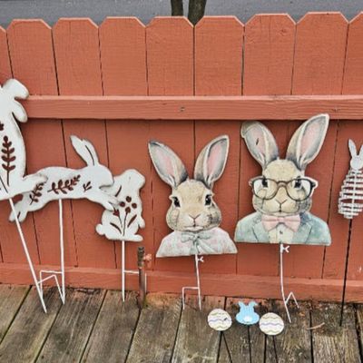 Metal Easter Yard Art