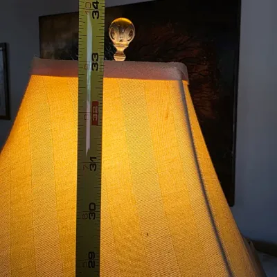 LOCAL PICKUP ONLY - Vintage Cherub Table Lamp with Beaded Fringe Shade 34" Tall Heavy Ceramic Accent Lamp