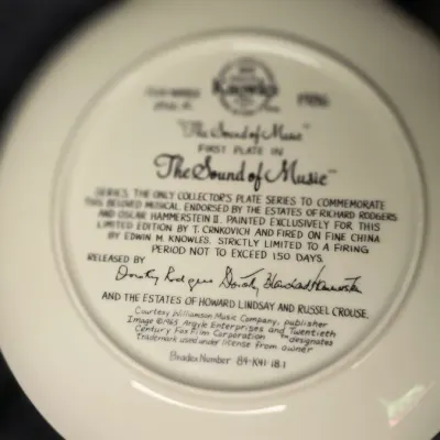 The Bradford Exchange "The Sound of Music" Collector Plate – "The Hills Are Alive" (1986)