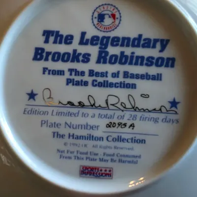 The Exceptional Brooks Robinson Limited Edition Collector Plate with COA