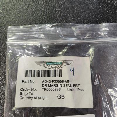 Sale Photo Thumbnail #163: Part Number AD43-F20556-AB Door Margin Seal Front All parts are original OEM and New in Box. Please check the part number to make sure of proper fit for your vehicle.