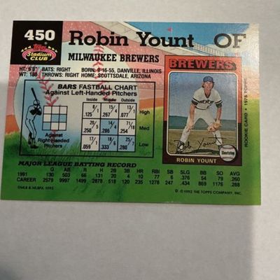 Robin Yount Baseball Card