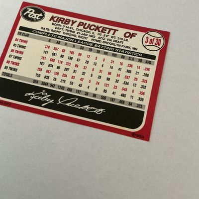Kirby Puckett Baseball Card